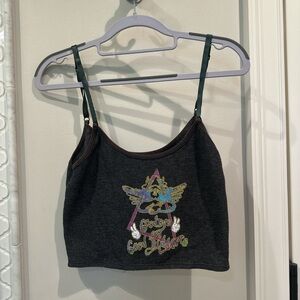 Boys Lie Black and Pink Sleeveless Crop Camisole
